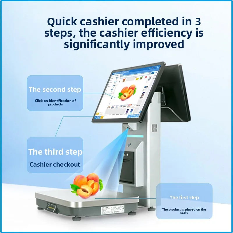Intelligent identification AI identification new cash register commercial catering all-in-one machine touch screen dual-screen